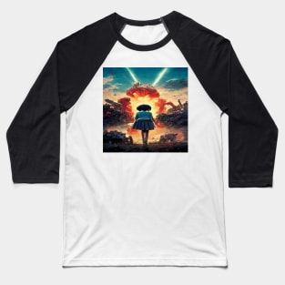 Girl in a Lost World of War Baseball T-Shirt